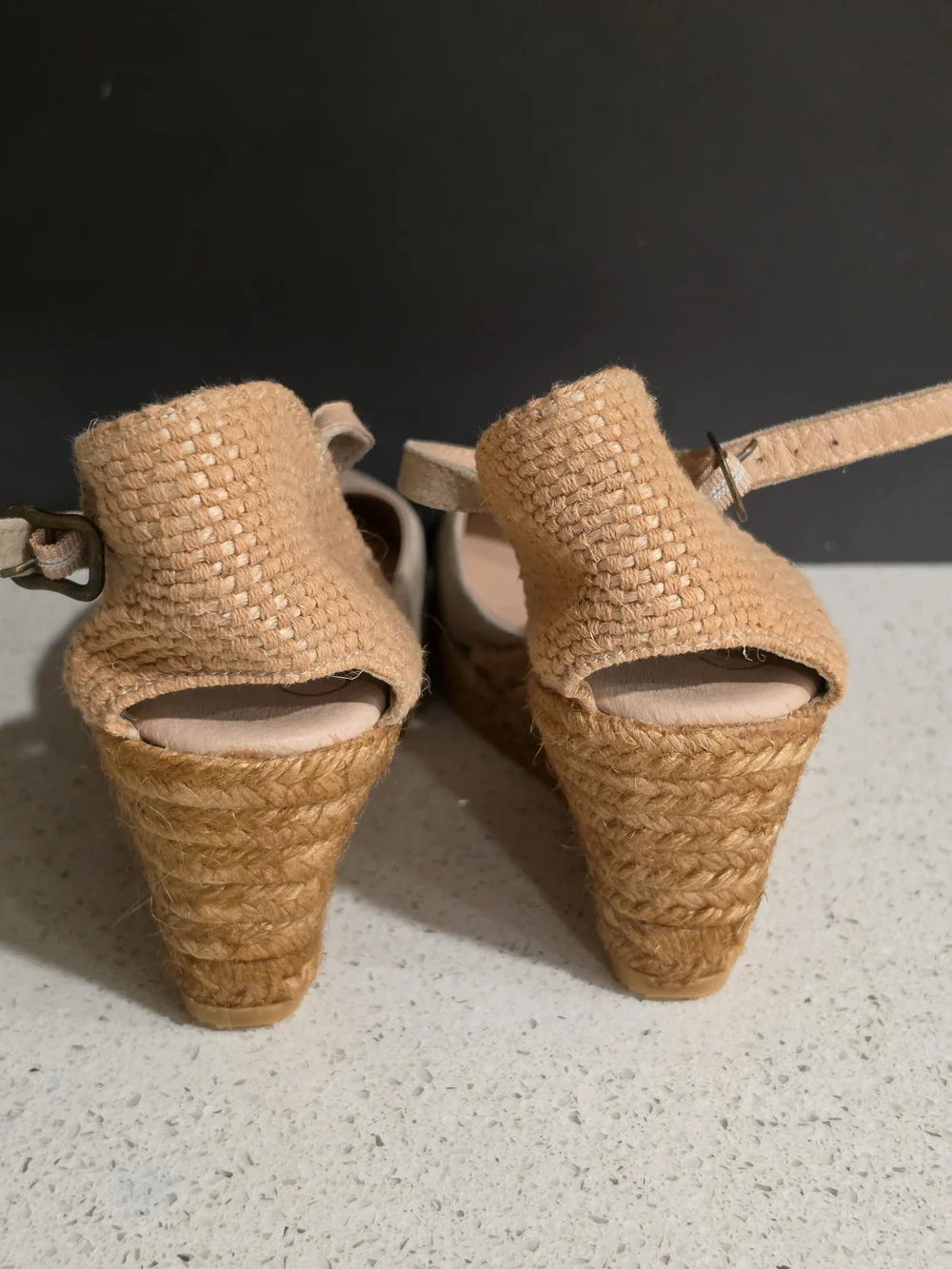 Women's Neutral Espadrille Wedge Sandals with Ankle Strap